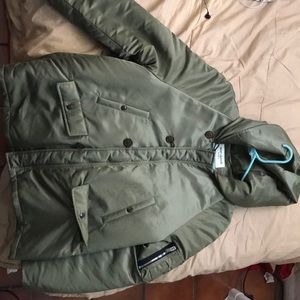 Olive green saint Laurent puffer